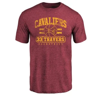 Men's Cleveland Cavaliers Luke Travers Maroon Baseline T-Shirt