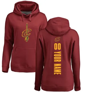 Women's Cleveland Cavaliers Custom Branded Maroon Backer Pullover Hoodie