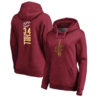 Women's Cleveland Cavaliers Tyrone Hill Branded Maroon Backer Pullover Hoodie